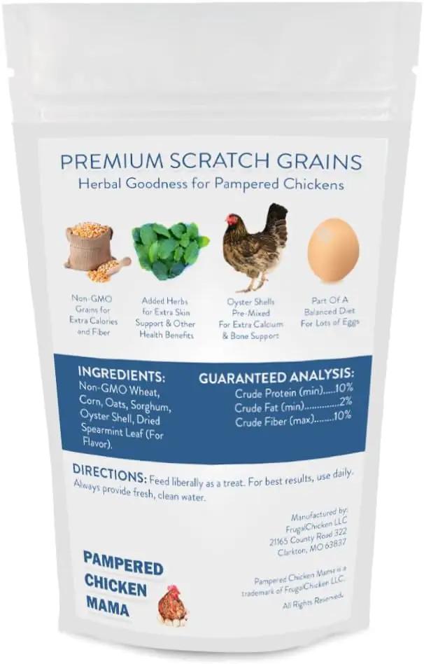 Pampered Chicken Mama Backyard Feed - Premium Scratch Treat - High Protein & Calcium All-Natural Grower Feed Supplies for Laying Chickens (2.5 Pounds) by GreenHaven Gardens