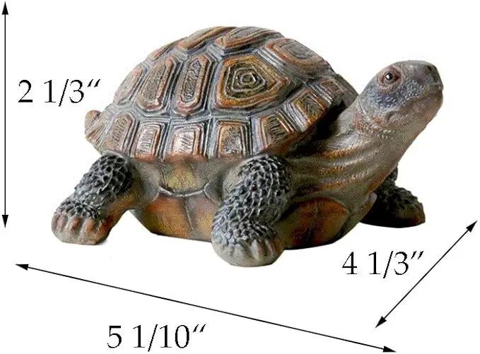 Danmu 1Pc of Polyresin Tortoise Statue Garden Statues, Outdoor Statues, Garden Ornaments, Yard Statue for Home and Fairy Garden Decor (S 5 1/10" x 4 1/3" x 2 1/3") by GreenHaven Gardens