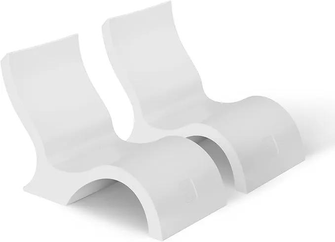 Ledge Lounger Signature Lowback Chair for in Pool or On-Deck Use - Ideal Water Depths 0-9 White Pool Lounge Chairs Set of 2 for Socializing by GreenHaven Gardens