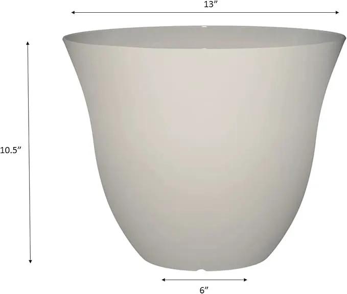 Classic Home and Garden Honeysuckle Resin Flower Pot Planter, White Vanilla, 13" by GreenHaven Gardens