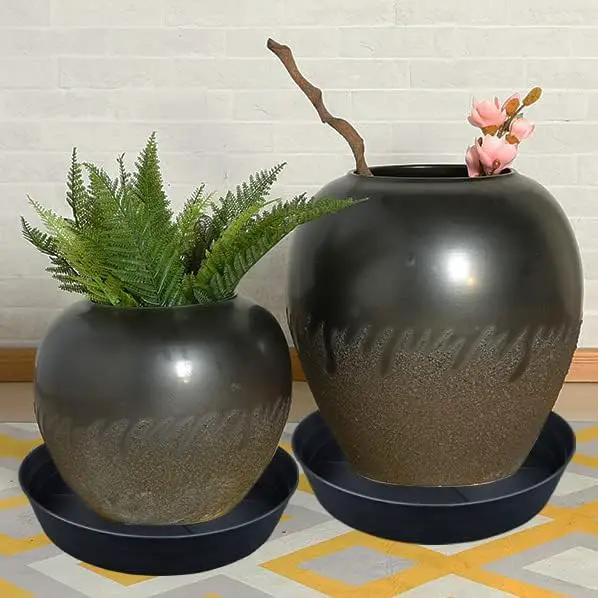 Plant Saucer 12 Inch 2 Pack 10 12 14 16 18 20 25, Plastic Plant Trays for Pots，Extra-Deep Plant Water Dray Tray, Bird Bath Bowl, Heavy Flower Plant Saucers Indoors and Outdoor No Holes by GreenHaven Gardens