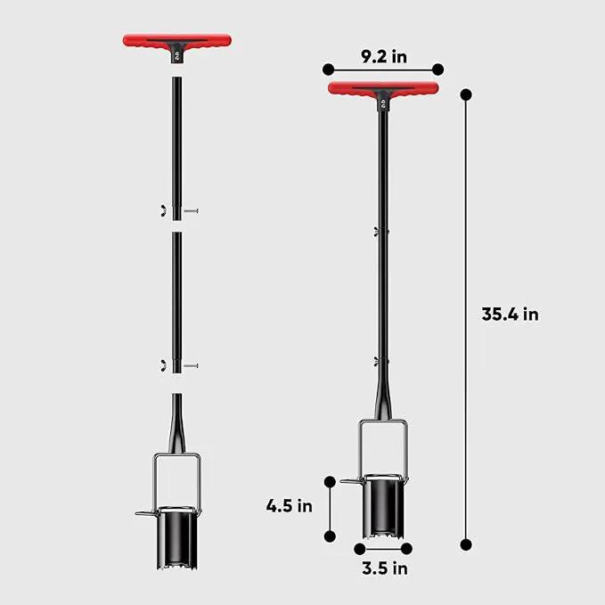 FLORA GUARD Long Handle Bulb Planter Tool, Standing Gardening Bulb Transplanter, Turf Remover Lawn Inserter - for Digging Holes by GreenHaven Gardens