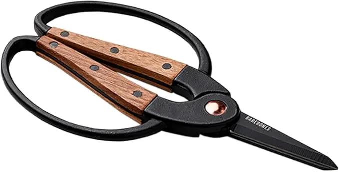 Barebones Garden Scissors - Walnut Scissors - Garden Supplies and Indoor Plant Accessories - Plant Shears with Wide Handles - Comfortable Fit Trimming Shears (Small) by GreenHaven Gardens
