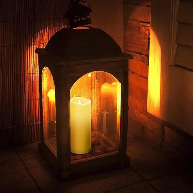 12PACK Waterproof Flameless Candles with Remote Control Candle, Battery Operated Flickering LED Pillar Candle Plastic,Large Size(D3 x H5.5) for Outdoor/Indoor Decoration Wedding, Party, Birthday by GreenHaven Gardens