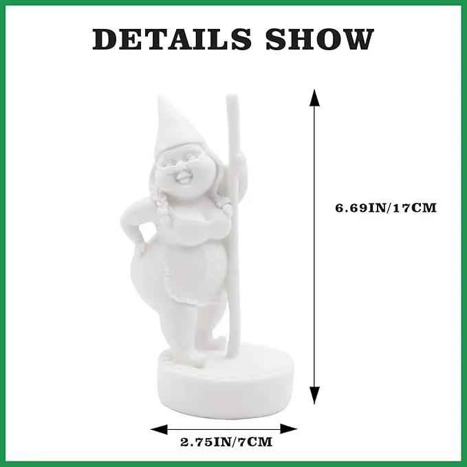 Paint Your Own Garden Gnome Statues, Unpainted Pole Dancing Gnome Statue, Unpainted DIY Gnome Figurines, Funny Outdoor Gnome Figure, Dancing Lady Gnome Statue(6.7"/17 cm) by GreenHaven Gardens