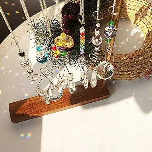 H&D HYALINE & DORA Set 7 Crystal Rainbow Suncatcher Glass Bead Chain Fengshui Hanging Pendant for Window Garden Party by GreenHaven Gardens