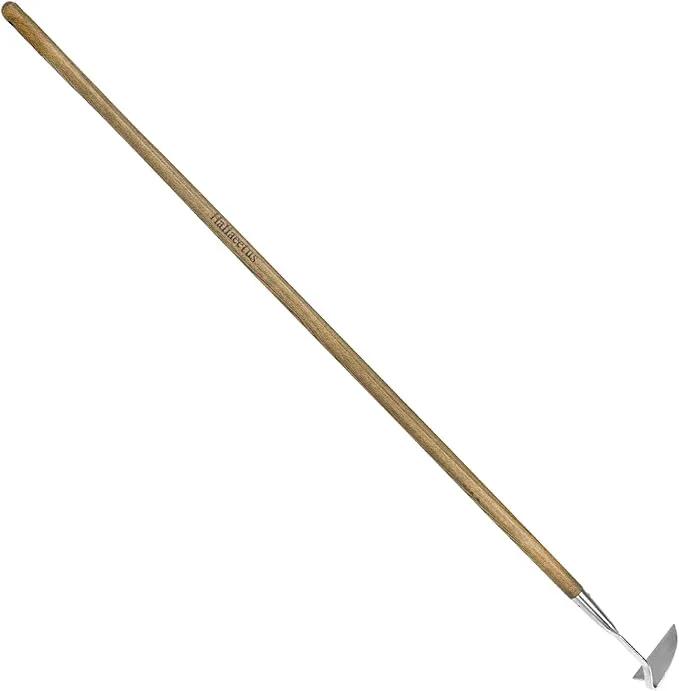 Haliaeetus Sickle Hoe, 58'' Long Handle Japanese Hand Hoe for Standing to Remove Weed, Stainless Steel Scraper Hoe, Bent Angle Weeding Sickle for Fastly Scraping Out Weed on Flower Bed, Between Plants by GreenHaven Gardens