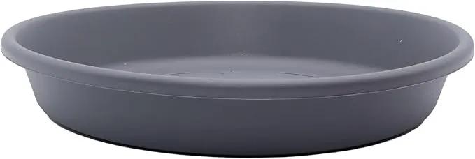 The HC Companies 10 Inch Round Plastic Classic Plant Saucer - Indoor Outdoor Plant Trays for Pots - 10.75"x10.75"x1.75" Warm Gray by GreenHaven Gardens