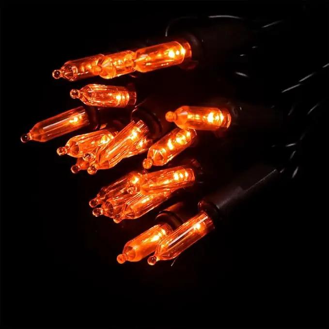Orange LED Halloween Lights - 35 Count Orange Christmas String Lights for Small Tree, Crafts, Holiday, Indoor/Outdoor Halloween Decorations, 11 Feet Black Wire, UL Certified, Connectable by GreenHaven Gardens