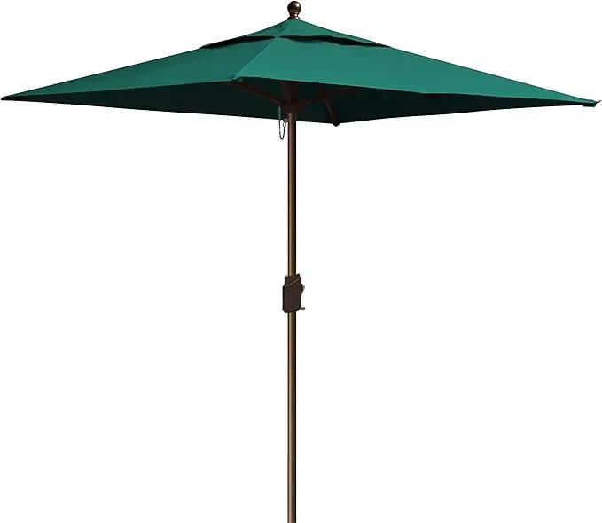 EliteShade USA 10-Year-Non-Fading 6x6Ft Square Market Umbrella Patio Outdoor Table Umbrella with Ventilation, Forest Green by GreenHaven Gardens