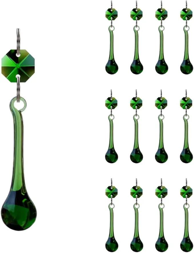 12pcs Raindrop Crystal Chandelier Prisms Parts, Hanging Crystals Beads for Chandeliers, Home Decoration by GreenHaven Gardens