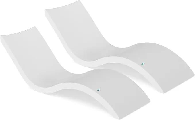 Ledge Lounger - Signature Chaise - Inside Pool & Sun Shelf Lounge Chair - Designed for Shallow Shelves Up to 9” - Compatible with All Pool Types - Poolside & Sun Deck Tanning - Set of 2 - White by GreenHaven Gardens