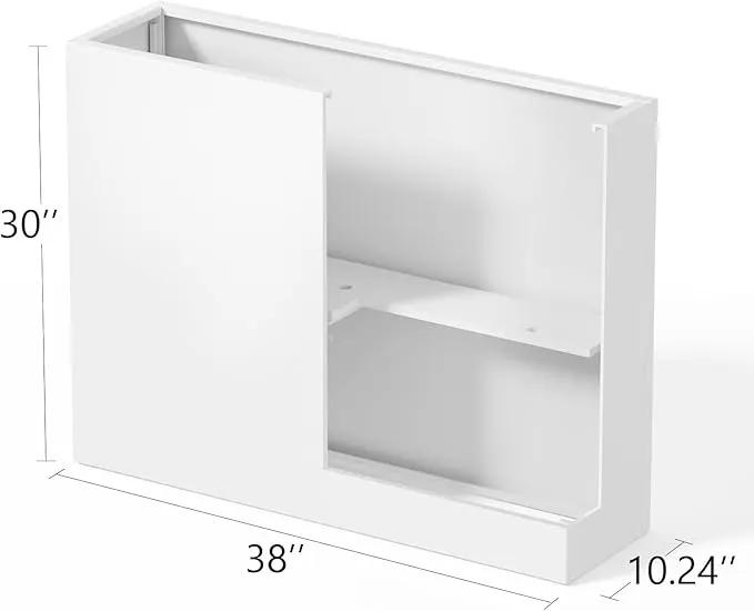 Stoog 38" Large Planters for Outdoor Plants Set of 2, All-Weather Rectangular Metal Planter Box with Removable Insert Shelf, Ideal for Plants, Flowers, Vegetables, Garden, White by GreenHaven Gardens