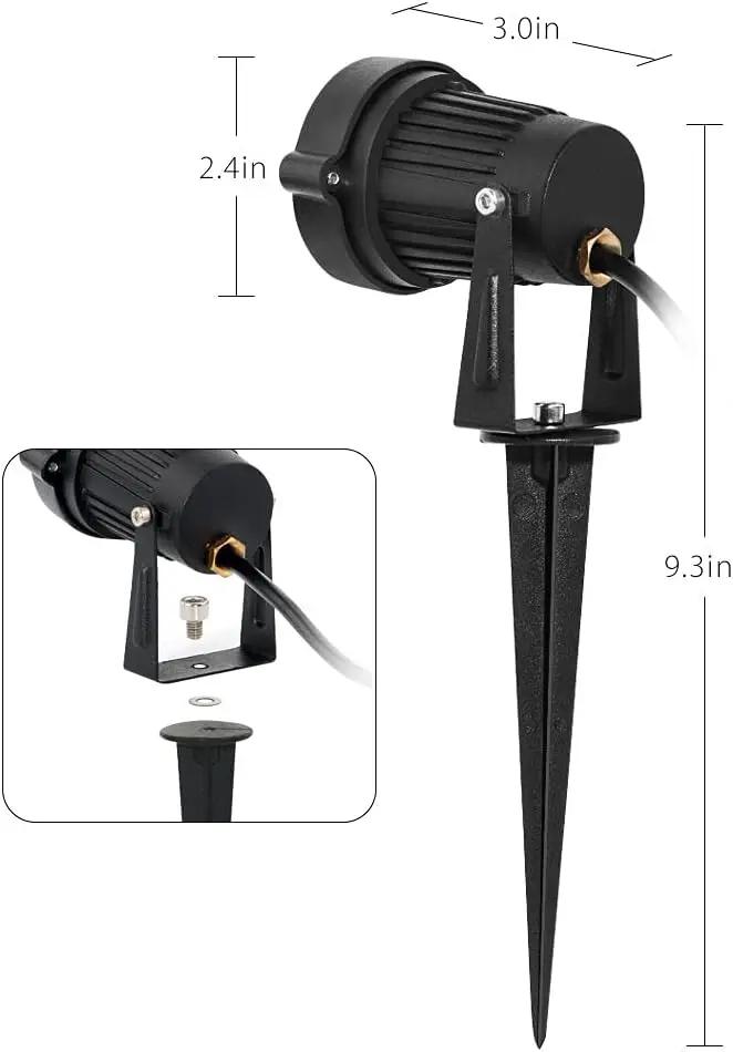 2 Pack HalloweenWaterproof UV LED Blacklight Landscape Lights, Outdoor Plug in Black Light Spotlight for Pathway Light Plug Spike Stand Garden, Yard, Lawn, Halloween, Party Decorative Lighting by GreenHaven Gardens