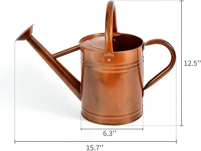 Metal Watering Can for Outdoor and Indoor Plants, Watering Can Decor, 1 Gallon (1 Gallon Copper) by GreenHaven Gardens