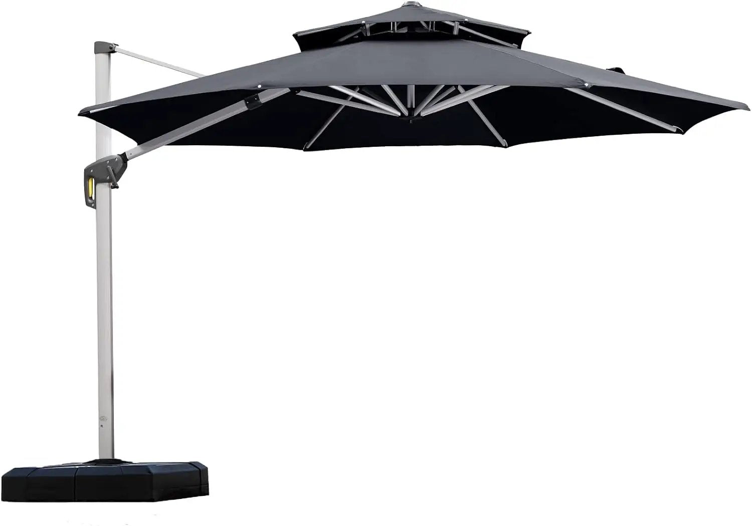 PURPLE LEAF 11 Feet Patio Umbrella Outdoor Round Umbrella Large Cantilever Umbrella Windproof Offset Heavy Duty Sun for Garden Deck Pool Patio, Grey by GreenHaven Gardens