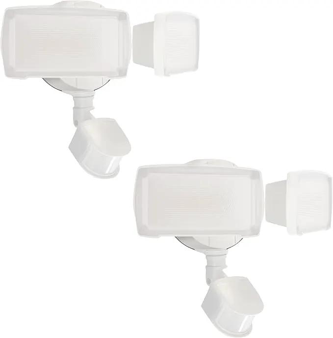 UME 2 Pack 19W LED Flood Light Motion Sensor Outdoor, 2 Adjustable Head, 2000LM, 5000K, IP65 Waterproof, Dusk to Dawn Security Light with Photocell for Exterior,Outside,Garage,House(White) by GreenHaven Gardens