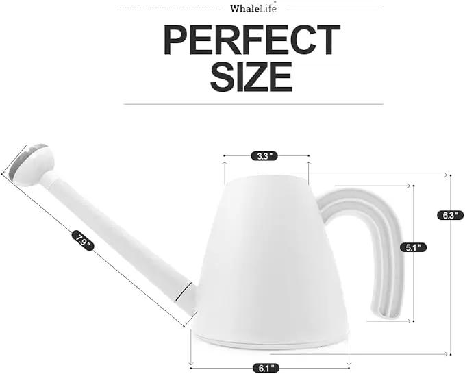 WhaleLife Indoor Watering Can for House Bonsai Plants (2.0L, White) by GreenHaven Gardens