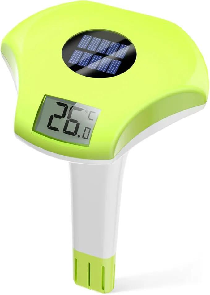 BALDR Pool Thermometer Floating Easy Read, IPX8 Waterproof, Solar Powered Digital Pool Thermometer with LCD Screen,Suitable for Swimming Pool/Hot Tub/Hot Spring/Aquarium (Green) by GreenHaven Gardens