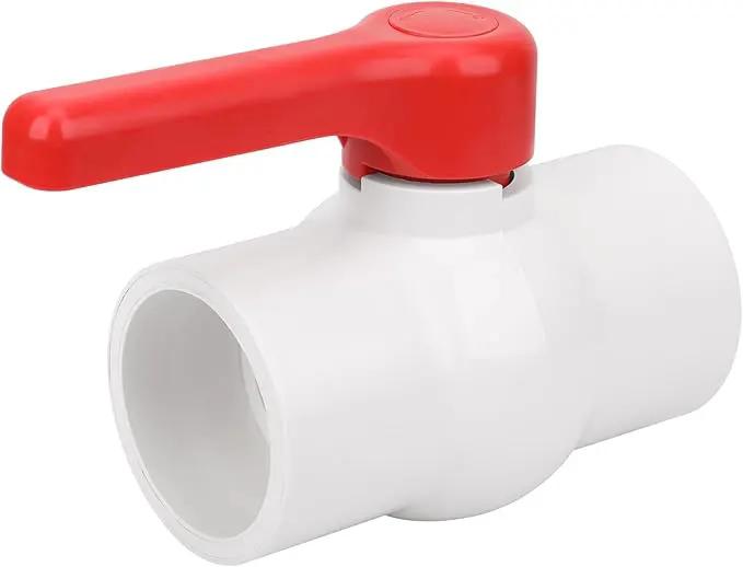 2-1/2" PVC Ball Valve Water Pipe Shut-off Valve Socket with Red T-Handle for Cold Water Supply lines, Irrigation Pipe fitting System(Socket x Socket), 2.50" PVC Water Shut-off Valves Fitting, SCH40 by GreenHaven Gardens