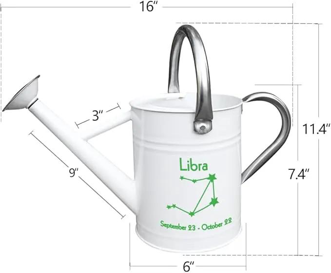 Metal Watering Can for Outdoor and Indoor Plants, Watering Can Decor, 1 Gallon (Libra) by GreenHaven Gardens