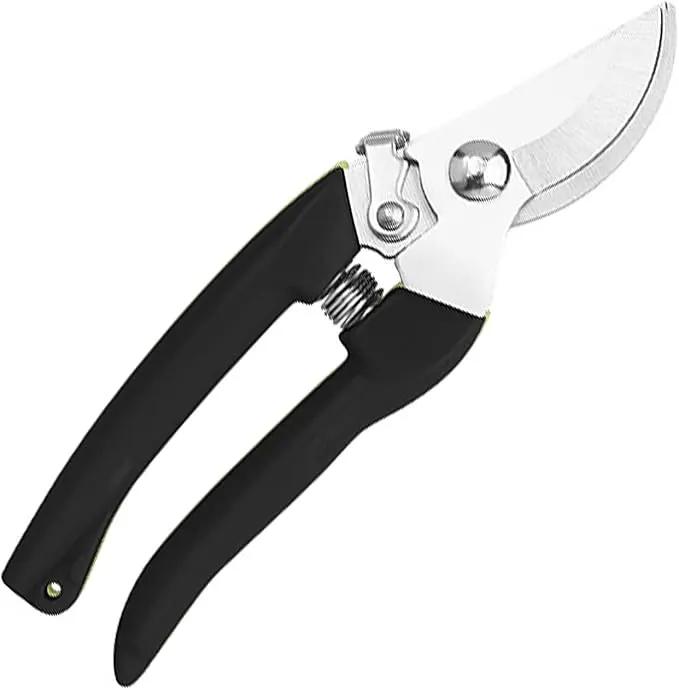 Curve Gardening Scissor with Sharp Stainless Steel Blade Garden Shears for Cutting Flowers Trimming Plants of Yard Florist Flower Rose Herb Hedge Bonsai and Fruits Picking (Black Handle) by GreenHaven Gardens