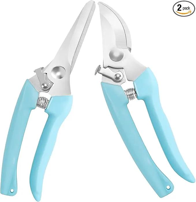 Premium Garden Shears, Pruning Scissors Gardening Tools, Pruners For Flower, Bushes, Rose And Fruit Tree, Use For Florist, Yard And Orchard the Plant Clippers, Sharp White Steel Anvil Snips by GreenHaven Gardens
