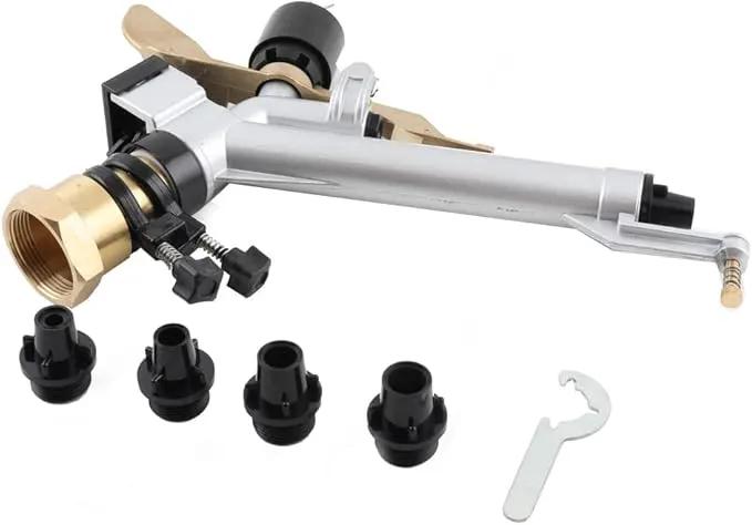 1.5" 360° Adjustable Impact Spray Gun Sprinkler with Nozzle Set, Water Spray Gun Large-Area Agriculture Irrigation Spray Gun Watering Sprinkler for Garden Farm Lawn by GreenHaven Gardens