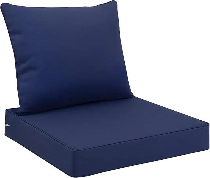 Favoyard Outdoor Seat Cushion Set 22 x 22 Inch Waterproof & Fade Resistant Patio Furniture Cushions with Removable Cover Deep Seat & Back Cushion with Handle and Adjustable Straps for Chair Sofa Couch by GreenHaven Gardens