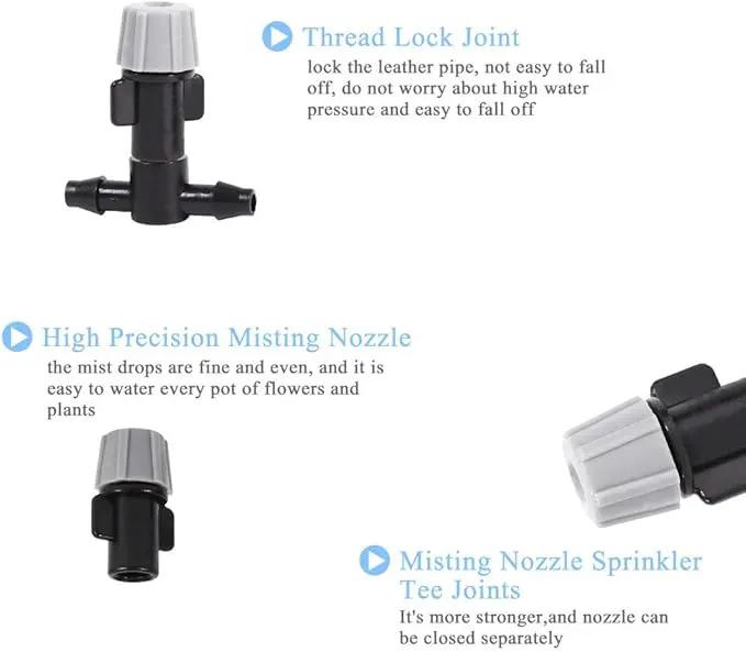 Plastic Mist Misting Nozzle Sprinkler Tee Joints for Misting Watering Plant Flower Cooling System Home Garden Irrigation, 20pcs by GreenHaven Gardens