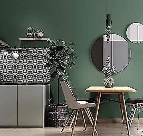 Dimoon 394''x23.6'' Green Peel and Stick Wallpaper Contact Paper Modern Self Adhesive Wall Paper Removable Renter Friendly Textured Solid Color Shelf Cabinet Vinyl Roll (394''x23.6'',Dark Green) by GreenHaven Gardens