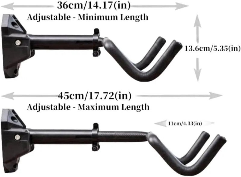 Bicycle Wall Mount Rack, Adjustable Angle, Foldable Design, with Mounting Hardware, Black (Snap fixation) by GreenHaven Gardens