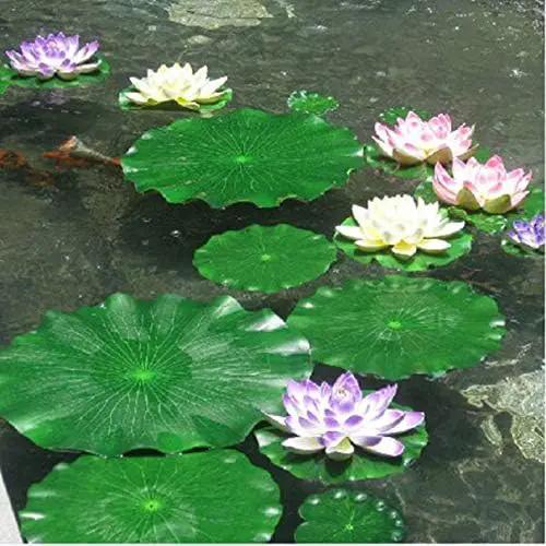 Garneck 10pcs Pool Lotus Leaves Artificial Floating Foam Lotus Leaves Lily Pads Fake Foliage Decoration for Pond Pool Aquarium Fish Artificial Leaf Tank Foam by GreenHaven Gardens