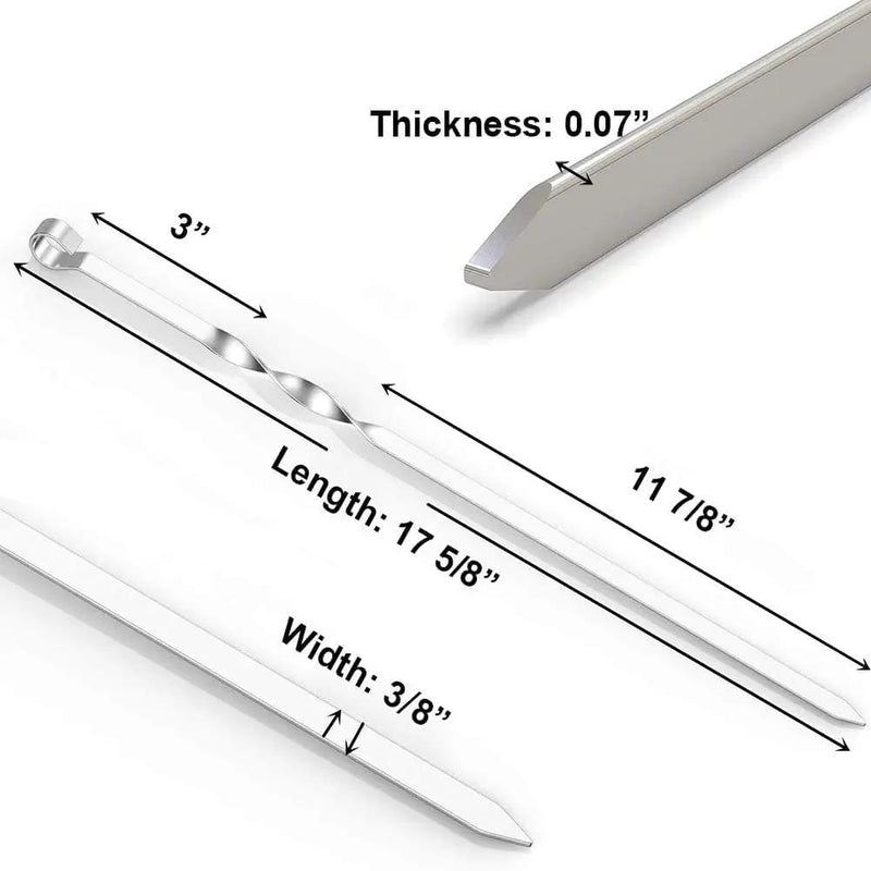 Shish Kabob Skewers, Kebab Skewers 17.7" Stainless Steel Reusable Flat BBQ Sticks for Meat Chicken Shrimp and Vegetable(10-Pack) by GreenHaven Gardens