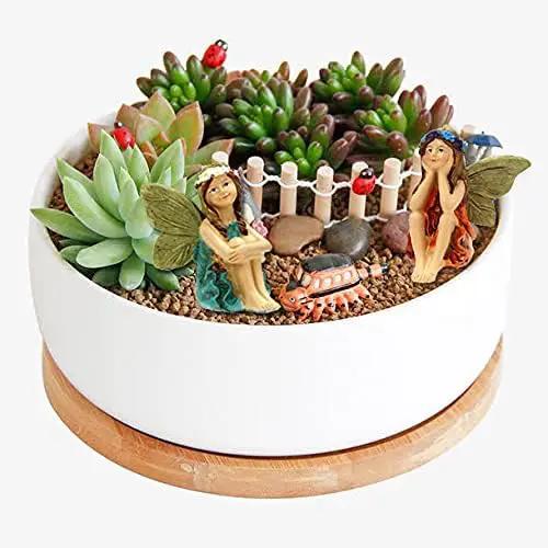 Fairy Garden Accessories Outdoor Indoor, 6pcs Miniature Fairies Figurines for Pot Plants and Mini Garden Lawn Decorations by GreenHaven Gardens