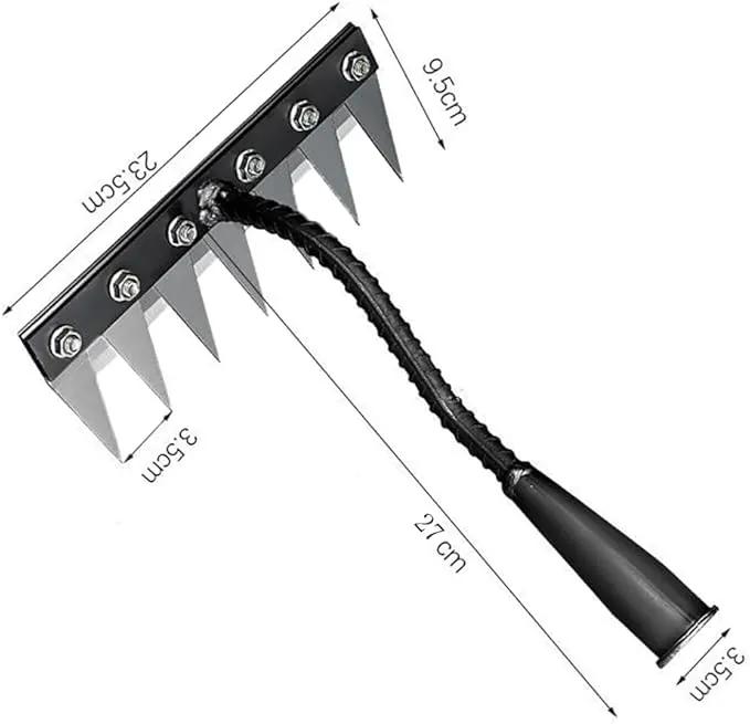Gardening Hand Weeder Puller Tool, Manual Weeder with Detachable Blade Weeder Puller Tool,High-Carbon Steel Weed Removal Tool for Farm Lawn Garden, 5/6/7/8 Teeth Sizes (7 Teeth) by GreenHaven Gardens