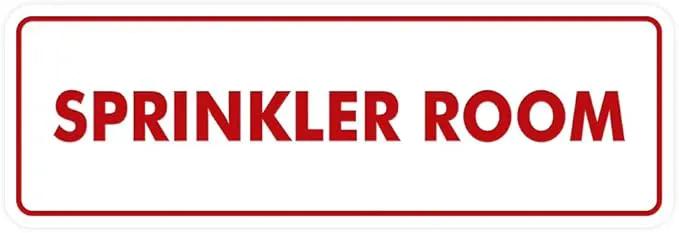 Signs ByLITA Standard Sprinkler Room Sign (White/Red) - Small by GreenHaven Gardens