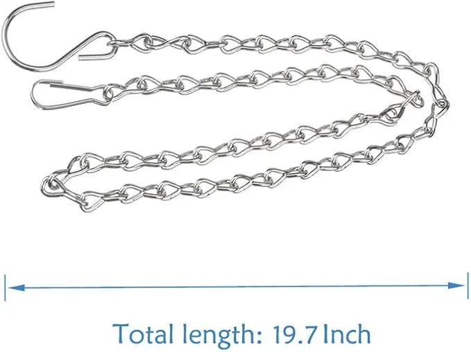 6 Pack 19.7 Inch Silver Hanging Chain for Hanging Bird Feeders, Bird Houses, Planters, Baskets, Birdbaths, Lanterns, Wind Chimes, Billboards, Signs and Ornaments by GreenHaven Gardens