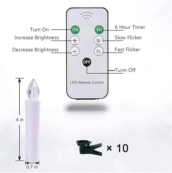 20 PCS Flickering Flameless Window Candle LED Christmas Tree Candle Lights Warm White Battery Operated Electric Taper Candles with Remote Perfect Timer for Home Garden Wedding Parties Decor by GreenHaven Gardens