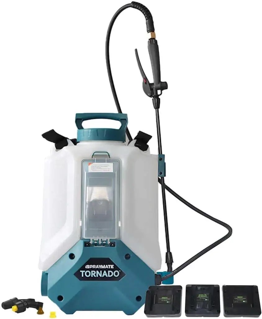 Tornado 4-Gallon Battery Powered Backpack Sprayer (2025 Model) – Lawn & Garden Sprayer, Compatible with FlowZone, DeWalt, Milwaukee, Makita & Bosch Batteries TOOL ONLY (Battery Not Included) by GreenHaven Gardens