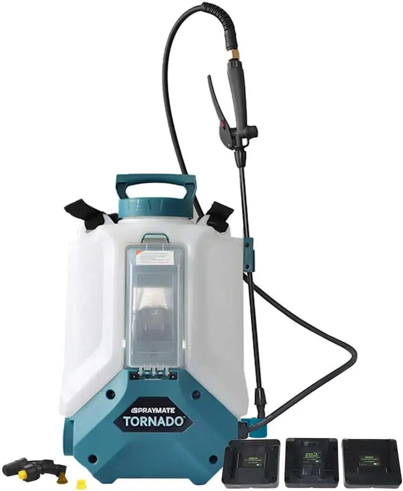 Tornado 4-Gallon Battery Powered Backpack Sprayer (2025 Model) – Lawn & Garden Sprayer, Compatible with FlowZone, DeWalt, Milwaukee, Makita & Bosch Batteries TOOL ONLY (Battery Not Included) by GreenHaven Gardens