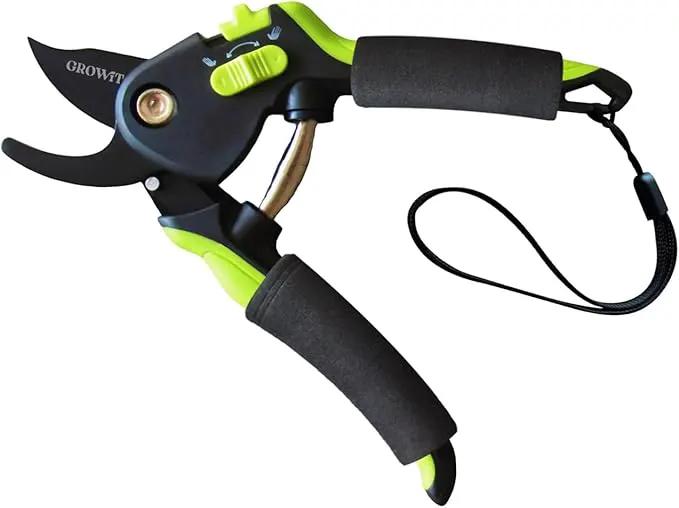 Soft Grip Pruning Shears for Weak & Arthritic Hands – Easy-Cut Garden Clippers with Comfort Handle Design by GreenHaven Gardens