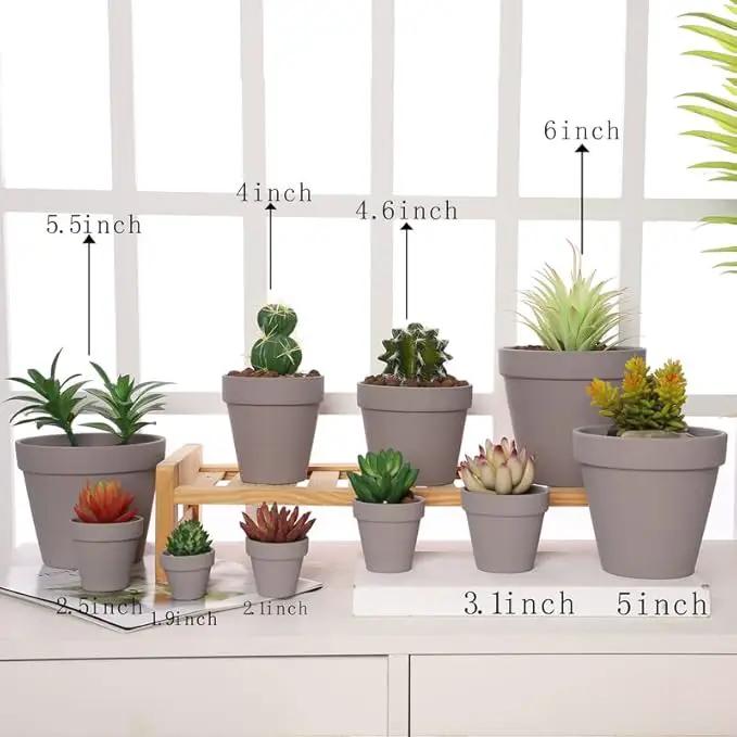 Yishang 36 pcs Small Mini Grey Clay Pots, 2.5'' Terracotta Pot Clay Ceramic Pottery Planter,Cactus Flower Terra Cotta Pots,Succulents Nursery Pots,with Drainage Hole,Great for Crafts,Wedding Favor by GreenHaven Gardens