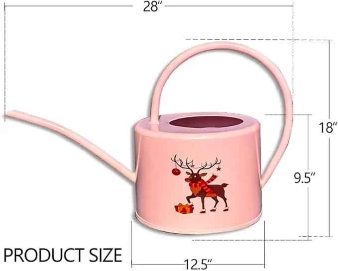 Metal Watering Can for Outdoor and Indoor Plants, Watering Can Decor, 1 Gallon (Pink) by GreenHaven Gardens