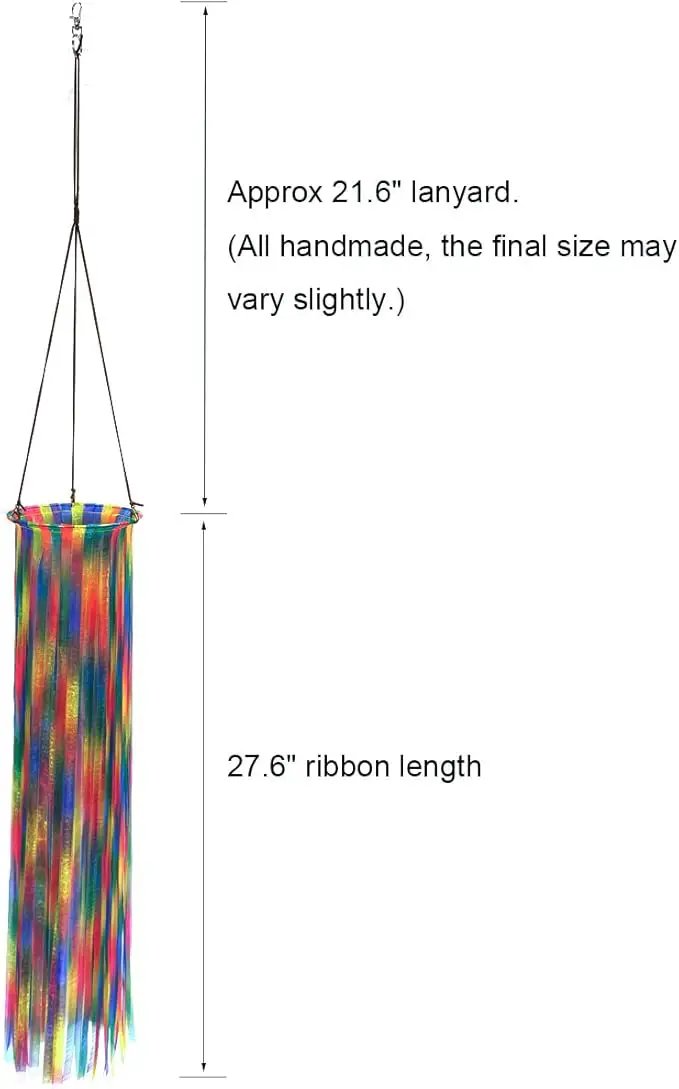 Ribbon Windsock Streamer, Outdoor Decorations for Your Patio, Garden, Yard, Dock and Camper, 49-Inch, WS49-XS by GreenHaven Gardens