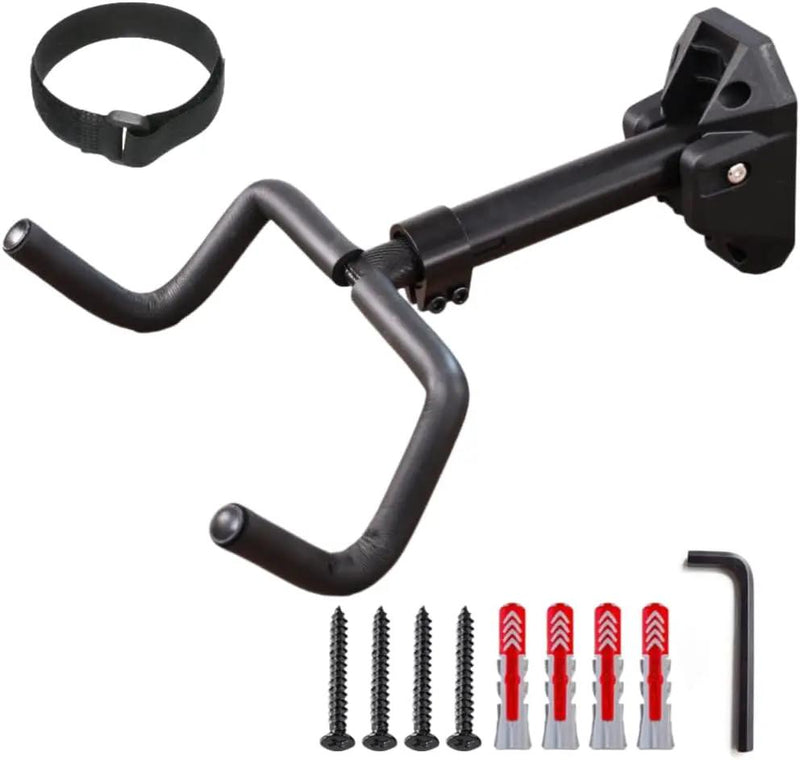 Bicycle Wall Mount Rack, Adjustable Angle, Foldable Design, with Mounting Hardware, Black (Screw fixation) by GreenHaven Gardens