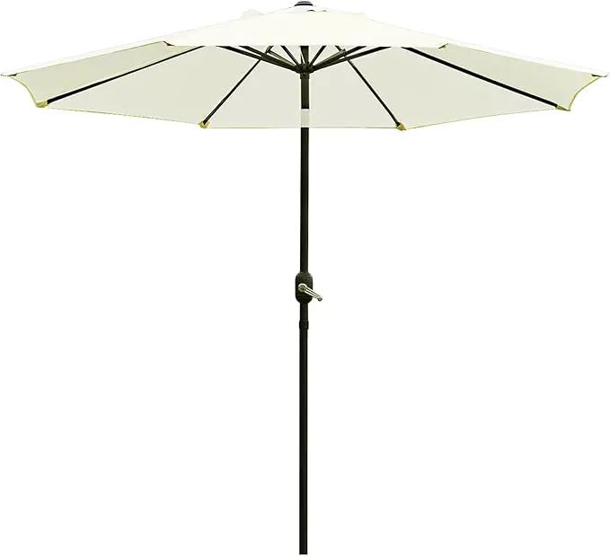 Sunnyglade 9' Patio Umbrella Outdoor Table Umbrella with 8 Sturdy Ribs (Beige) by GreenHaven Gardens