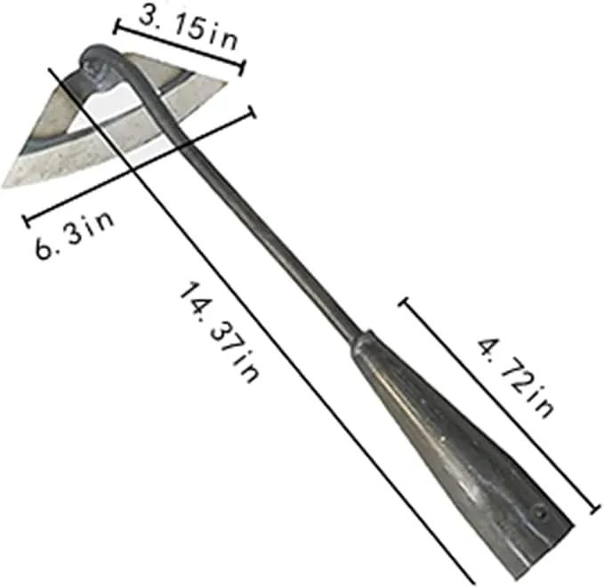 Garden Tools Hollow Hoe, All-Steel Hardened Hollow Hoe, Sharp Garden Edger Weeder, Durable Gardening Hoe Hand Tool Weed Puller Accessories for Backyard Weeding, Soil Loosening, Farm Planting (Long) by GreenHaven Gardens