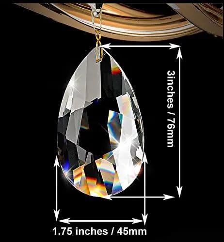 Fushing 20Pcs Chandelier Crystals, Clear Teardrop Crystal Chandelier Pendants Parts Beads, Hanging Crystals for Chandeliers (76mm, Clear) by GreenHaven Gardens