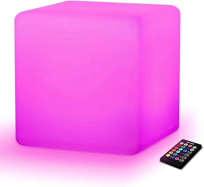 Mr.Go 12-inch Rechargeable Magic LED Light Cube Stool with Remote Control Fun Mood Lamp Soothing Night Light Decorative Lighting for Home Kids Bedside Bedroom Nightstand Nursery Pool Party by GreenHaven Gardens